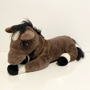 Animal Alley Horse Plush Vintage 1999 Brown White Dark Mane Stuffed Toy 17”